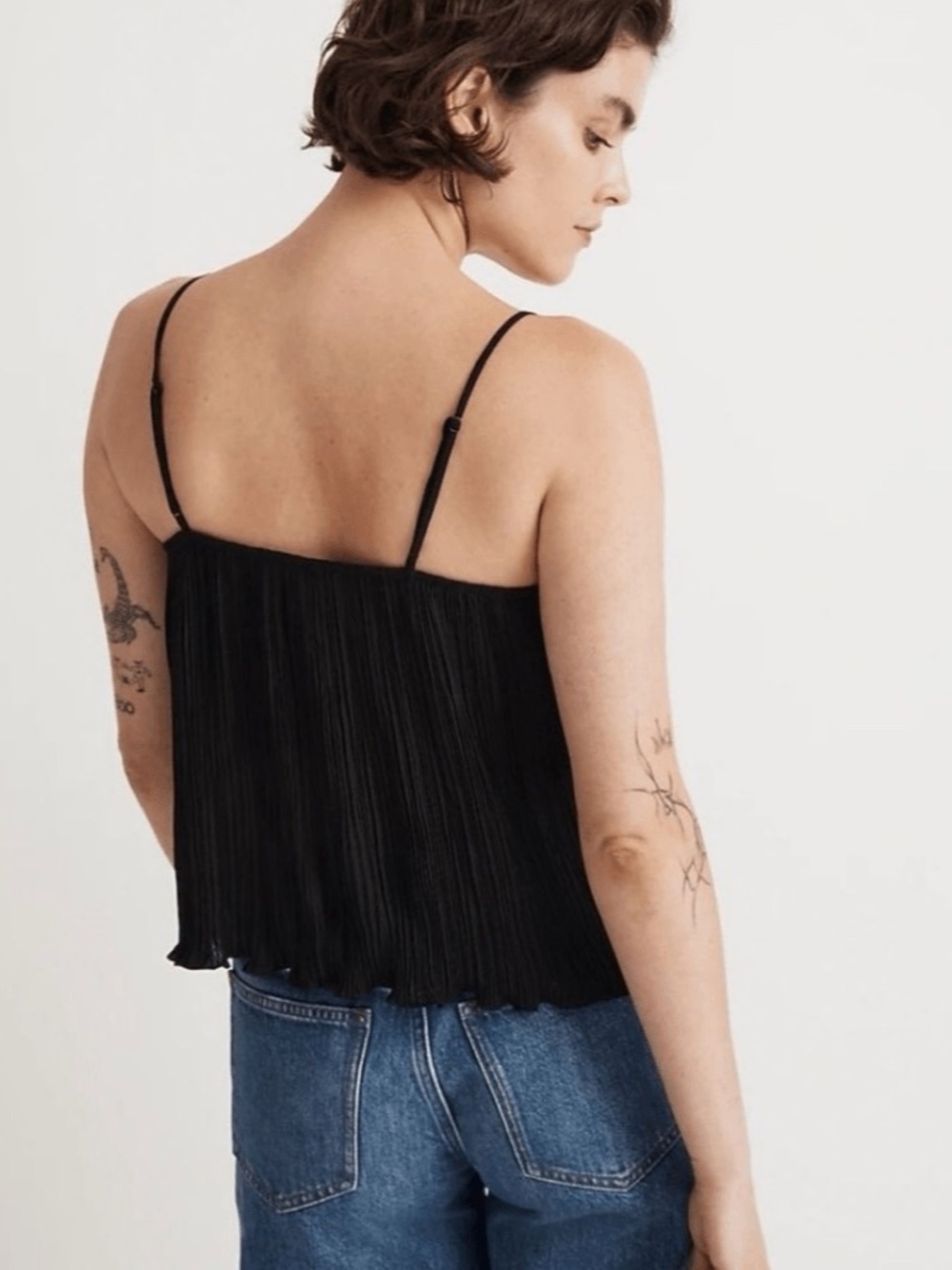 NWT Madewell Black Plisse Tank Top - Picture 2 of 4